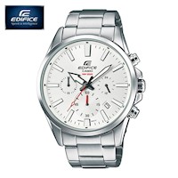 Reloj Casio Edifice EFV-510D-7AV Fecha Cronometro Acero Inoxidable Dial Blanco